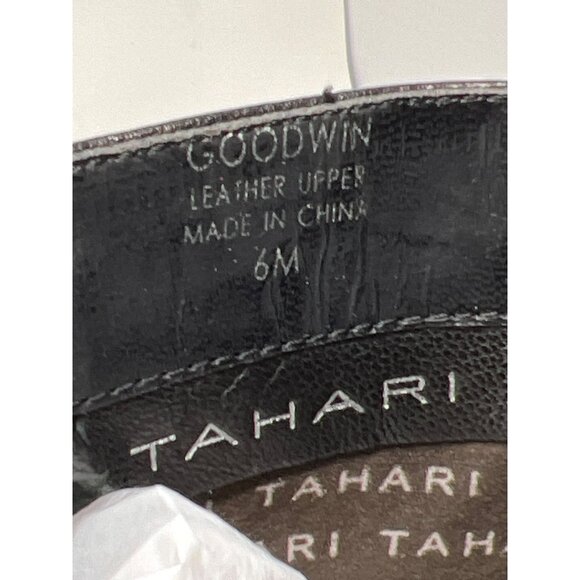 Tahari Boots Size 6 Goodwin Leather Ankle Stiletto Heel Zip Almond Toe Black - Picture 8 of 8